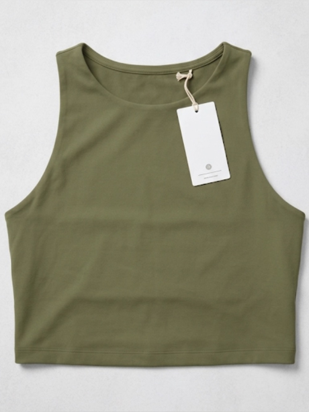 Athleta Olive Green High-Neck Crop Top